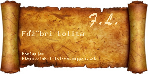 Fábri Lolita névjegykártya